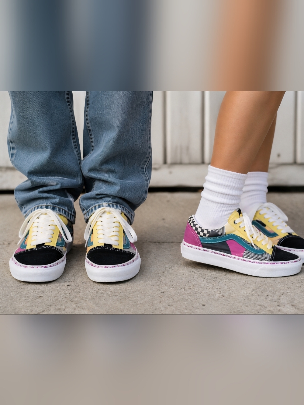 Vans Off The Wall Multicolor Patchwork Sneakers Men’s 6.5/Womens 8 Skateboarding